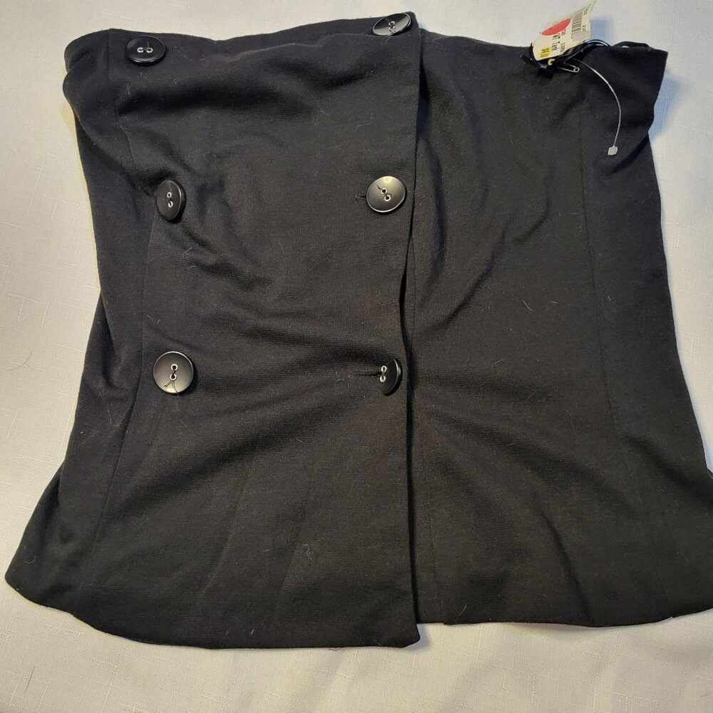 CR Signature Black Button-Front Bustier Top Size L Womens Corset Style